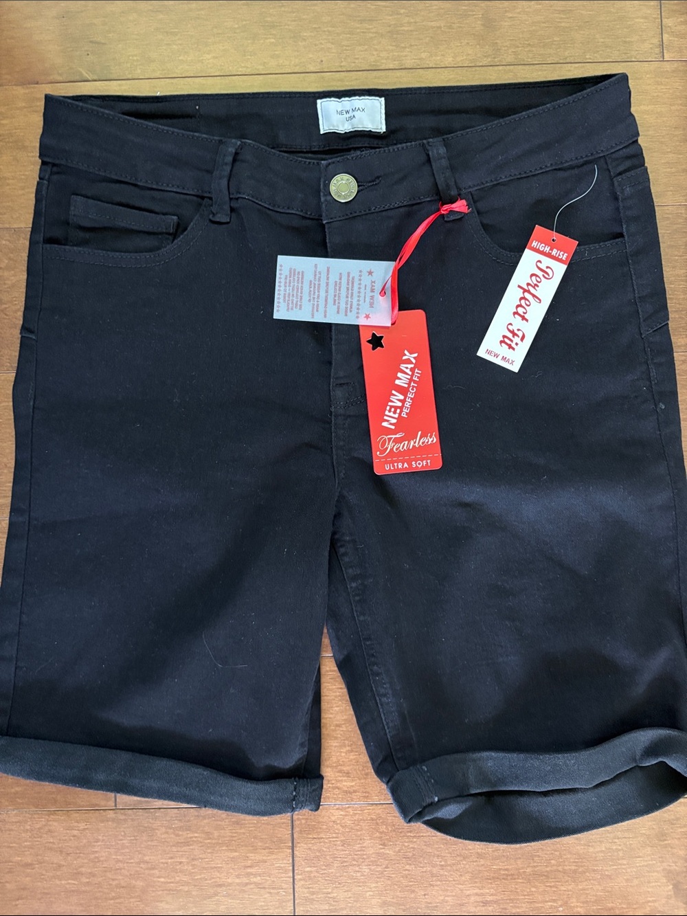 NWT New Max high waisted black shorts.